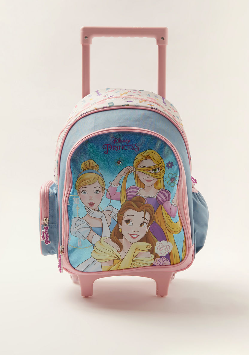 Disney Princess Print Trolley Backpack with Shoulder Straps - 16 inches-Trolleys-image-0