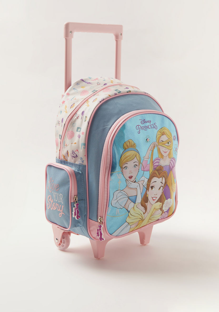 Disney Princess Print Trolley Backpack with Shoulder Straps - 16 inches-Trolleys-image-1