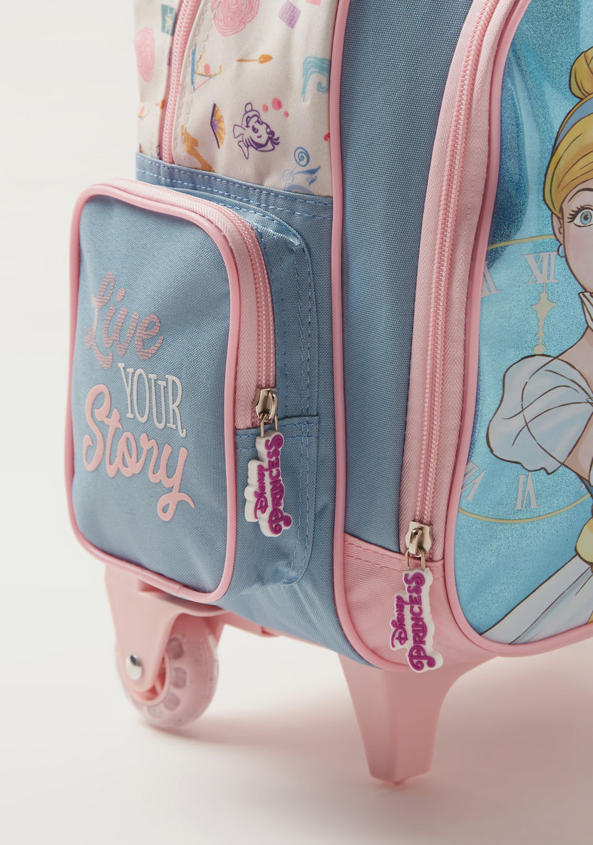 Disney Princess Print Trolley Backpack with Shoulder Straps - 16 inches-Trolleys-image-2