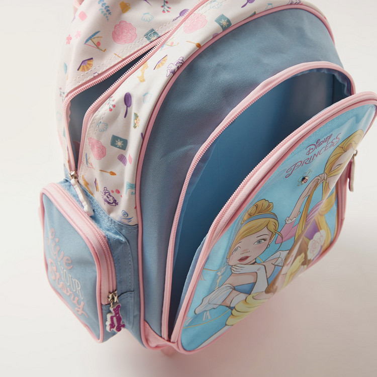 Disney Princess Print Trolley Backpack with Shoulder Straps - 16 inches