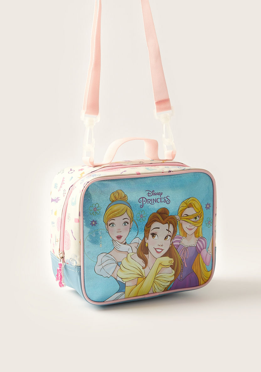 Disney Princess Print Lunch Bag with Adjustable Strap-Lunch Bags-image-1