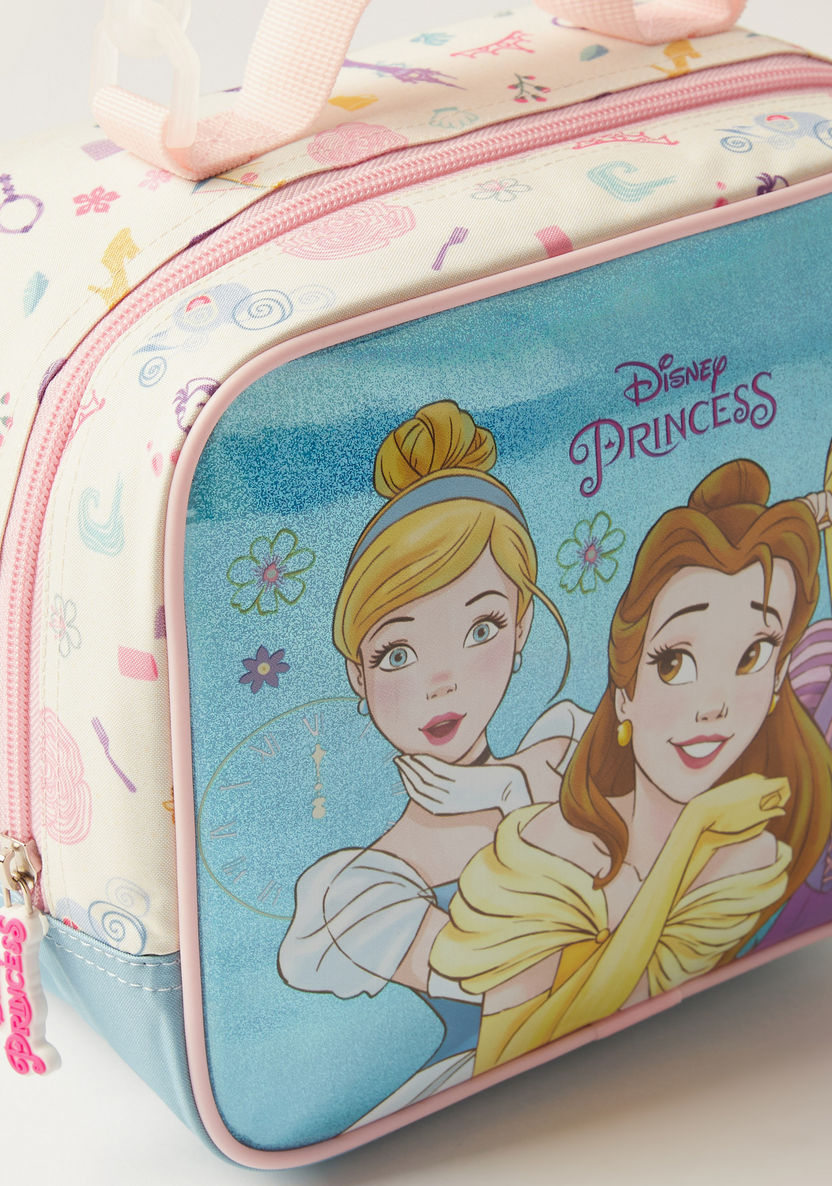 Disney Princess Print Lunch Bag with Adjustable Strap-Lunch Bags-image-2