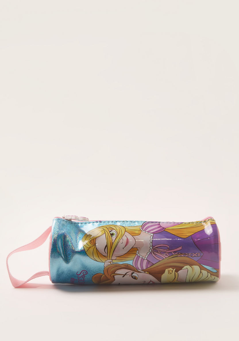Disney Princess Print Pencil Pouch with Zip Closure-Pencil Cases-image-0