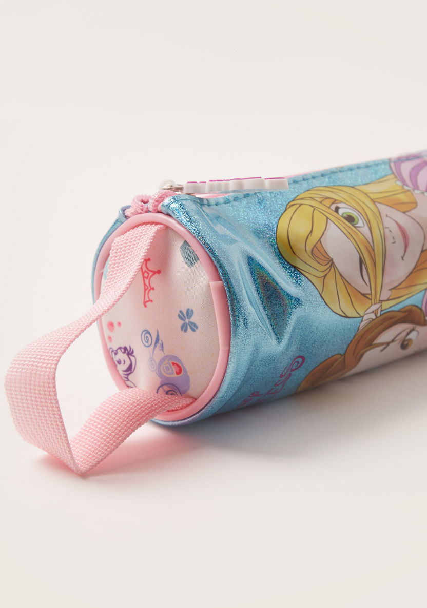 Disney Princess Print Pencil Pouch with Zip Closure-Pencil Cases-image-1