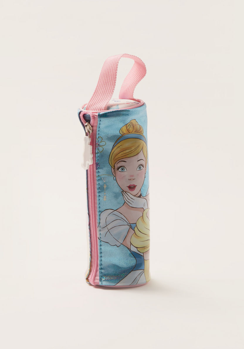 Disney Princess Print Pencil Pouch with Zip Closure-Pencil Cases-image-2