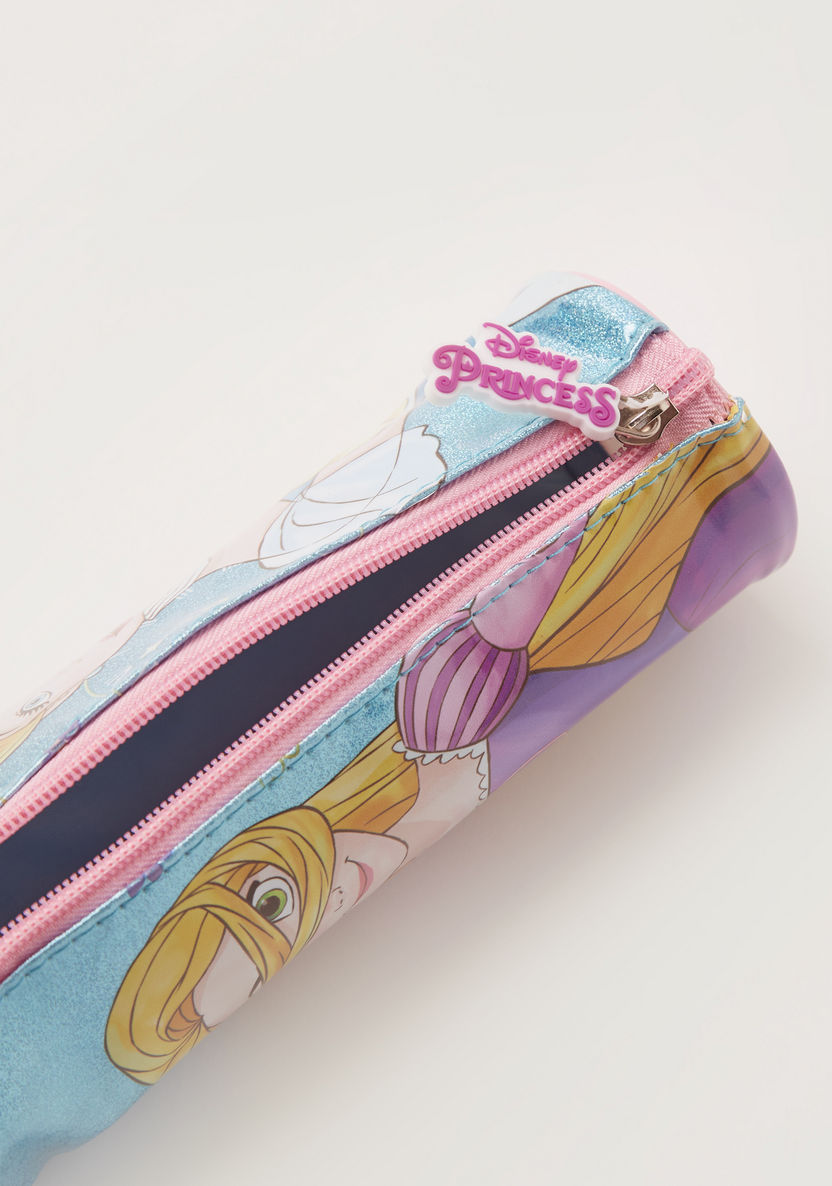 Disney Princess Print Pencil Pouch with Zip Closure-Pencil Cases-image-3