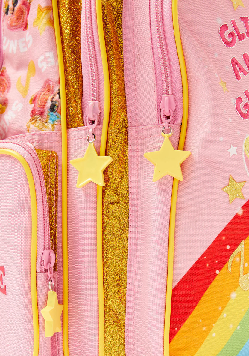 First Kid Rainbocorns Glitter Print 14-inch Backpack with Zip Closure-Backpacks-image-2