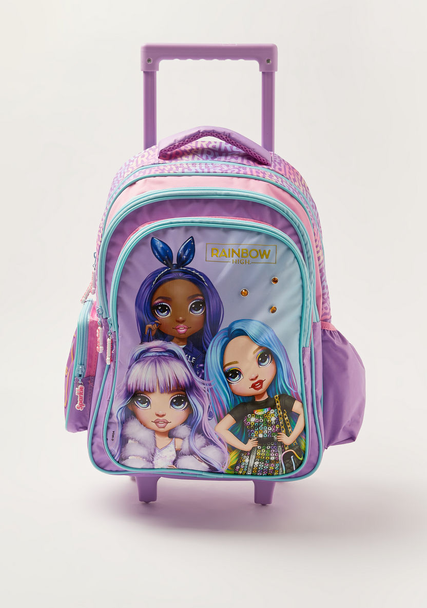 Rainbow High Dolls Print  Trolley Backpack with Shoulder Straps -16 inches-Trolleys-image-0