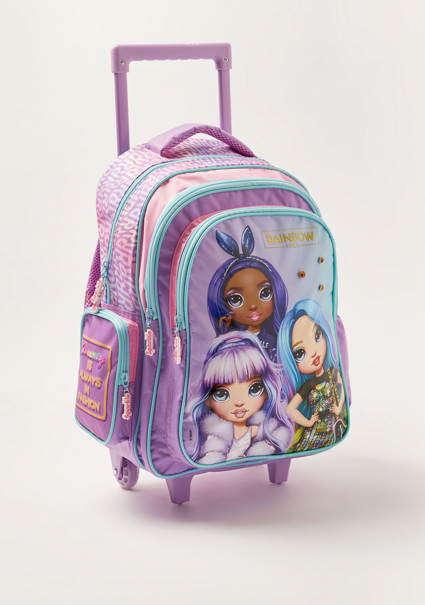 Rainbow High Dolls Print  Trolley Backpack with Shoulder Straps -16 inches-Trolleys-image-1