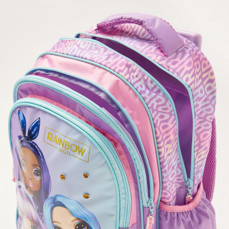 Rainbow High Dolls Print  Trolley Backpack with Shoulder Straps -16 inches