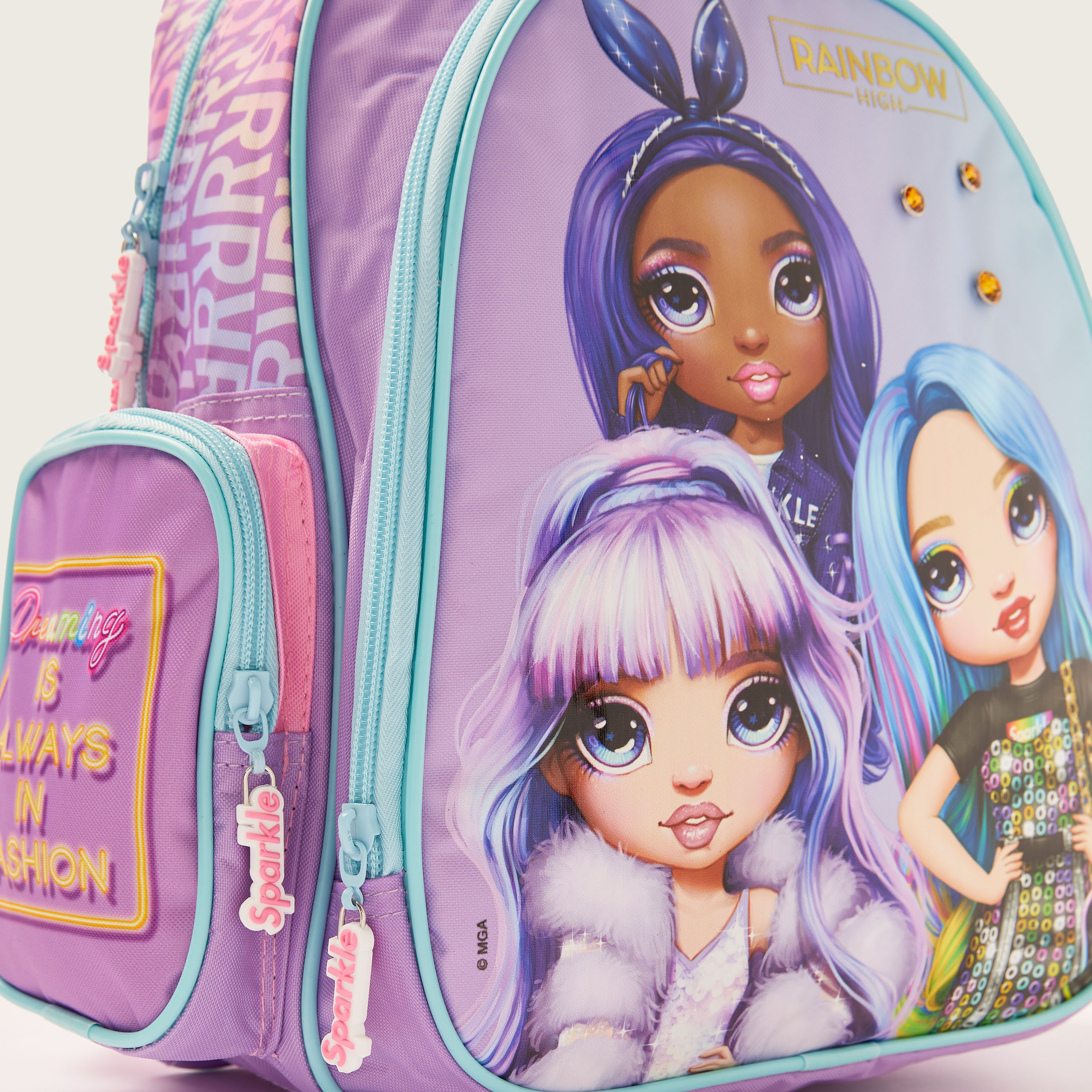 Rainbow High Printed Backpack with Adjustable Shoulder Straps - 14 inches-school-bagsandbackpacks-backpacks-image-3