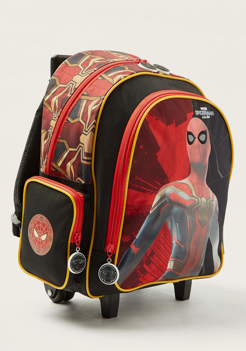 First Kid Spider-Man Print Trolley Backpack with Retractable Handle - 16 inches-Trolleys-image-1