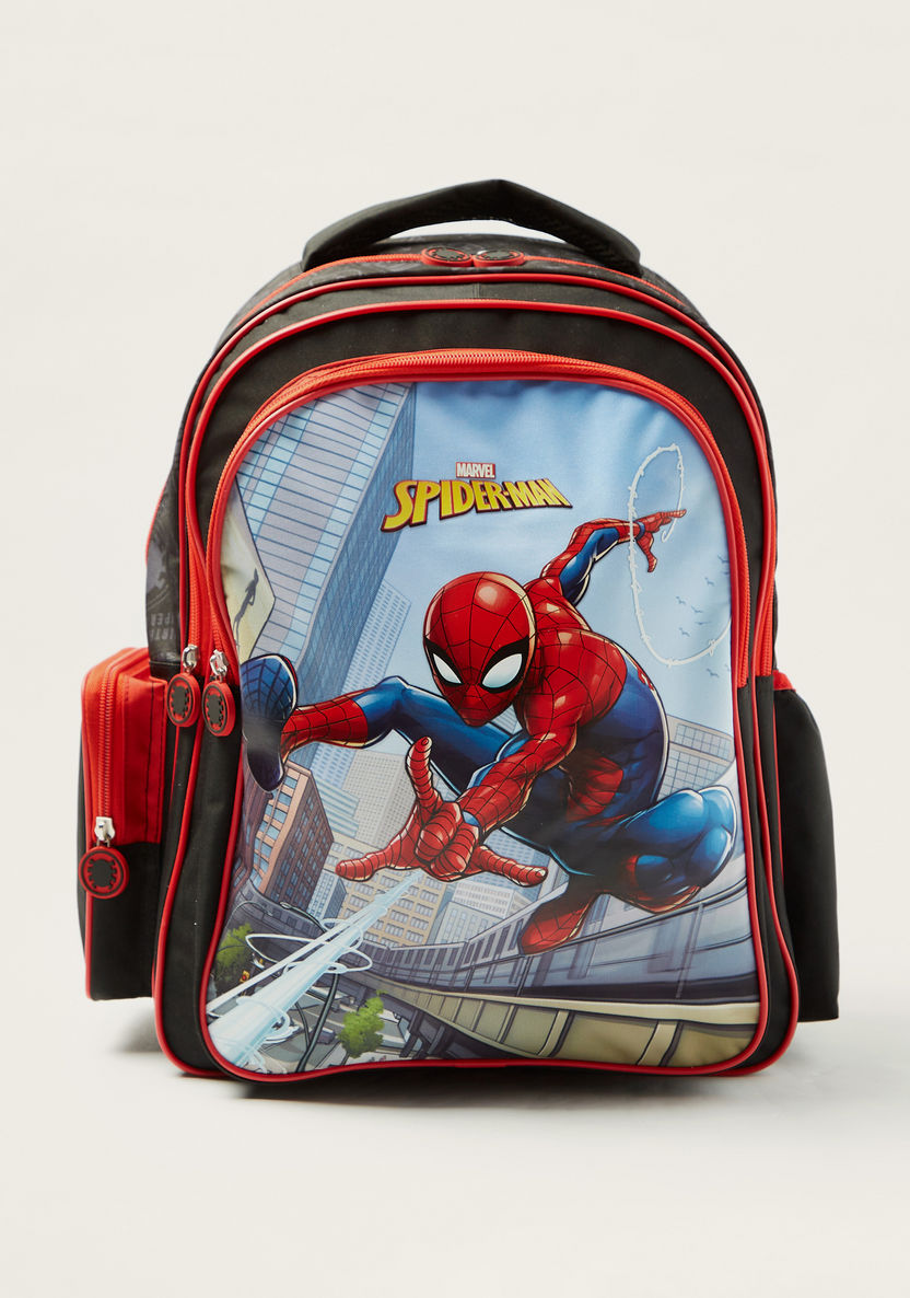 First Kid Spider-Man Print Backpack - 16 inches-Backpacks-image-0