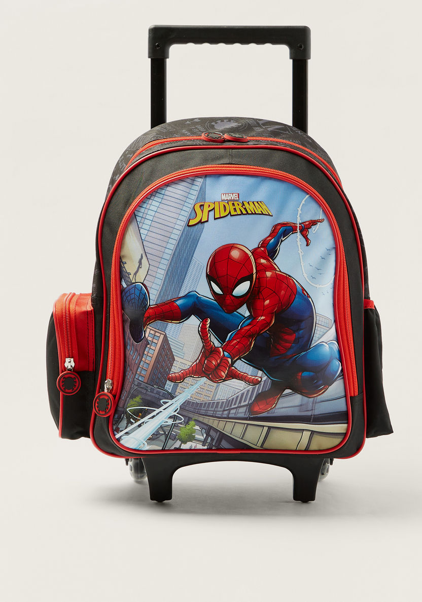 First Kid Spider-Man Print Trolley Backpack - 16 inches-Trolleys-image-0