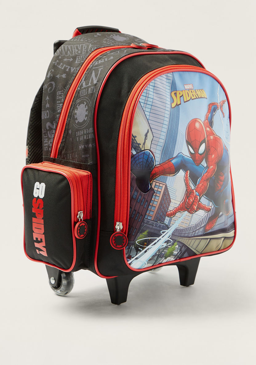 First Kid Spider-Man Print Trolley Backpack - 16 inches-Trolleys-image-1