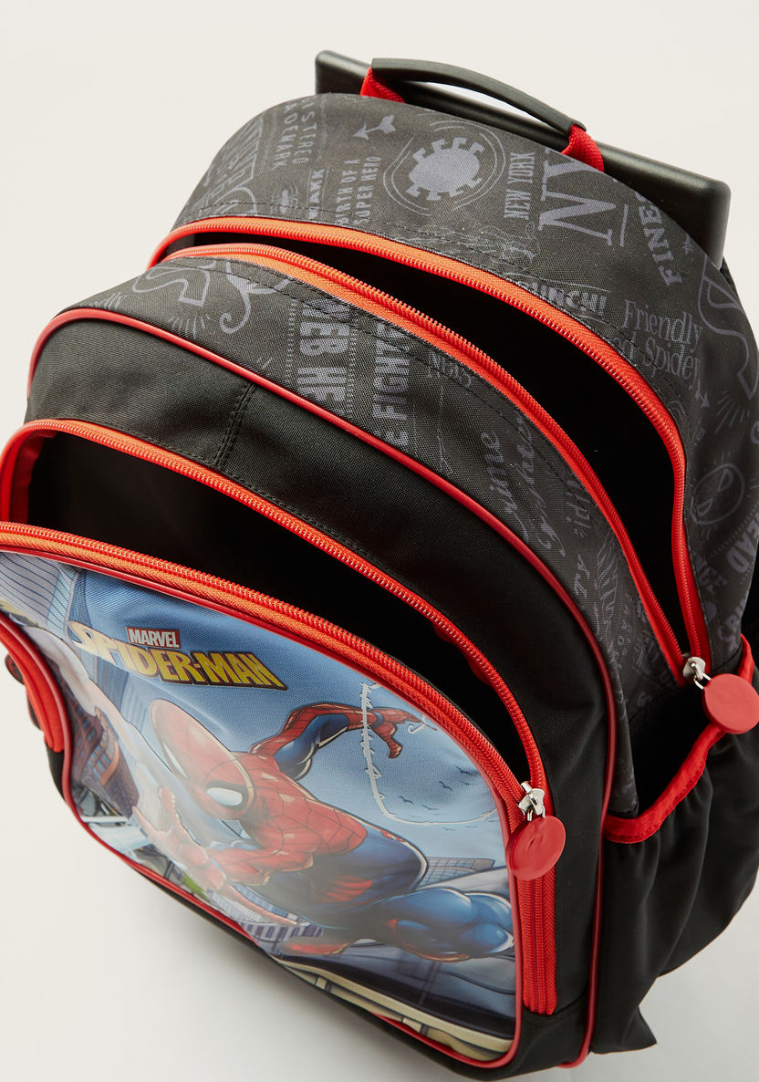 First Kid Spider-Man Print Trolley Backpack - 16 inches-Trolleys-image-5