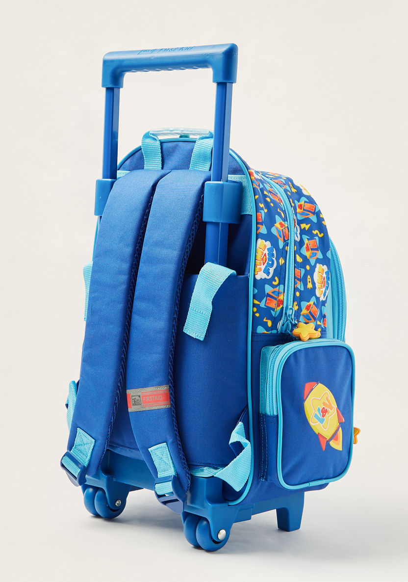 Vlad & Nikki Printed 16-inch Trolley Backpack with Zip Closure-Trolleys-image-3