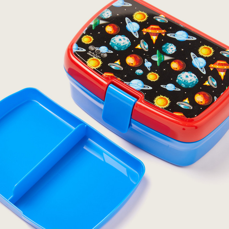 Juniors Printed Lunch Box with Tray and Clip Lock Lid
