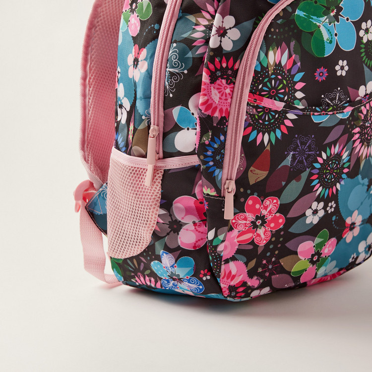 Juniors Floral Print Backpack with Laptop Sleeve and USB Port - 18 inches