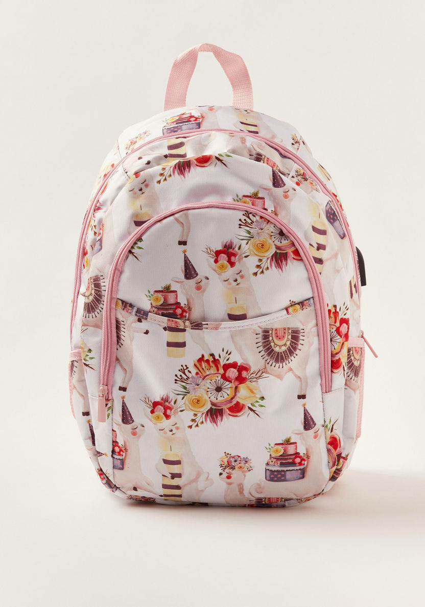 Juniors All Over Print Backpack with Laptop Sleeve and USB Port - 18 inches-Backpacks-image-0