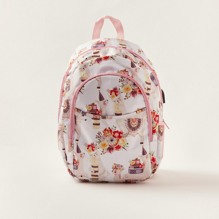 Juniors All Over Print Backpack with Laptop Sleeve and USB Port - 18 inches