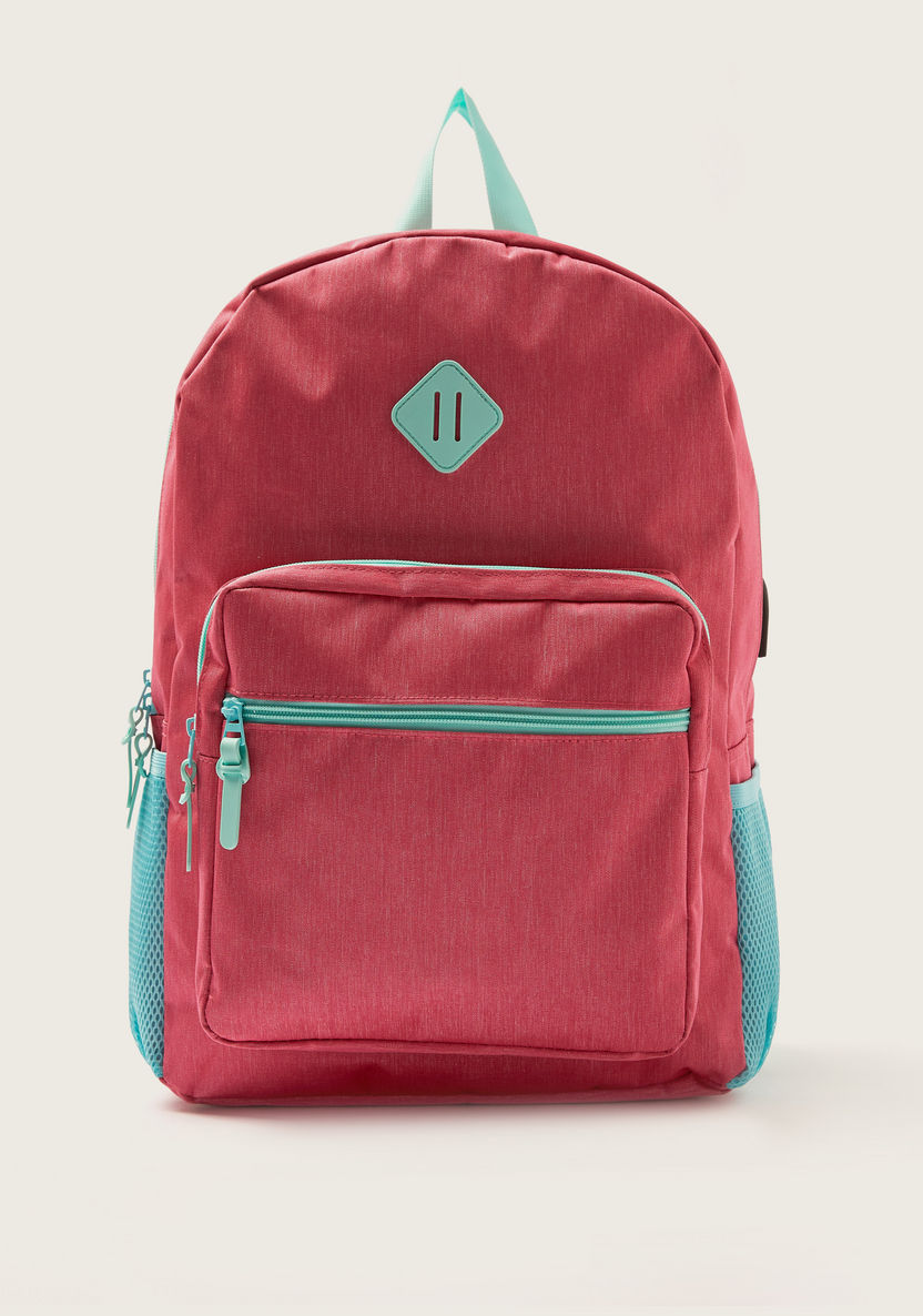 Juniors Solid Backpack with Adjustable Shoulder Straps - 18 inches-Backpacks-image-0