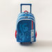 First Kid Football Print 18-inch Trolley Backpack with Retractable Handle-Trolleys-thumbnail-0
