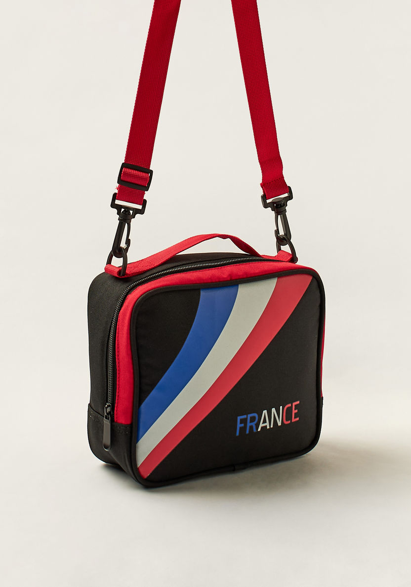 First Kid Striped Lunch Bag with Adjustable Strap and Zip Closure-Lunch Bags-image-1