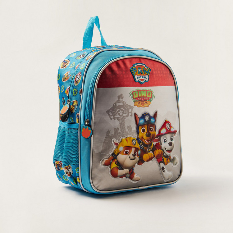 First Kid Paw Patrol Print Backpack with Adjustable Strap and Zip Closure