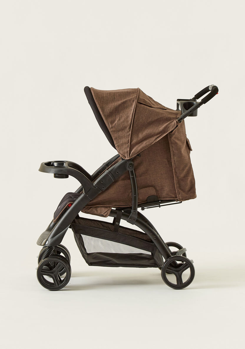Juniors Bailey Deluxe Brown Baby Stroller with One-hand Fold Feature (Upto 3 years)-Strollers-image-10