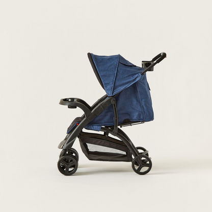 Juniors Bailey Deluxe Blue Baby Stroller with One-hand Fold Feature (Upto 3 years)