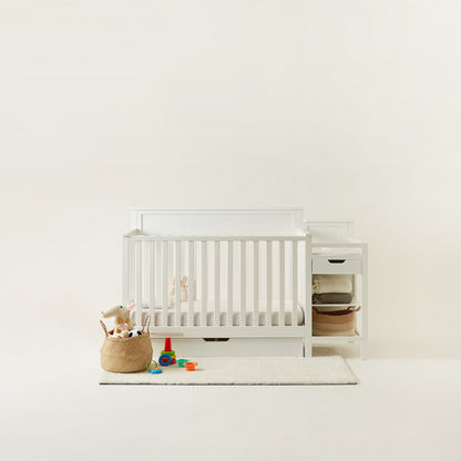 Giggles Nero 3 in 1 Crib with Changing Table and Storage - White (Upto 5 years)-Baby Cribs-image-0