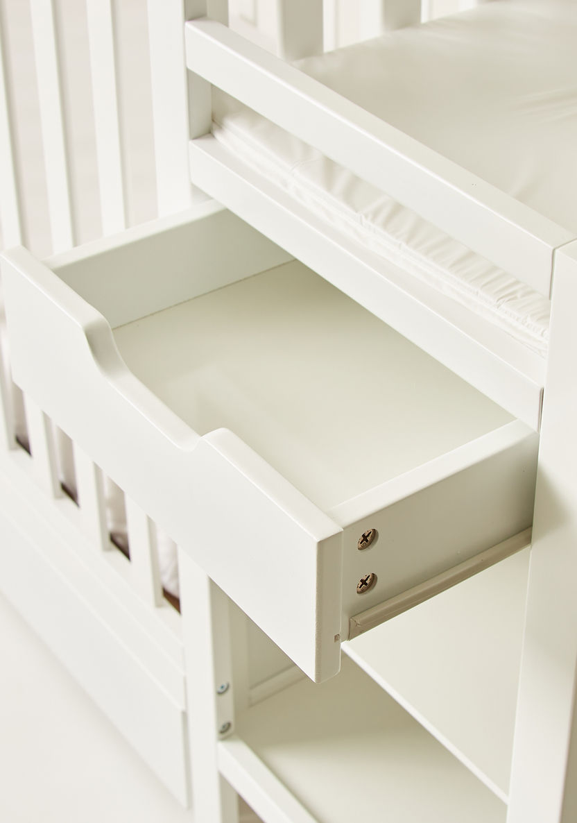 Giggles Nero 3 in 1 Crib with Changing Table and Storage - White (Upto 5 years)-Baby Cribs-image-1