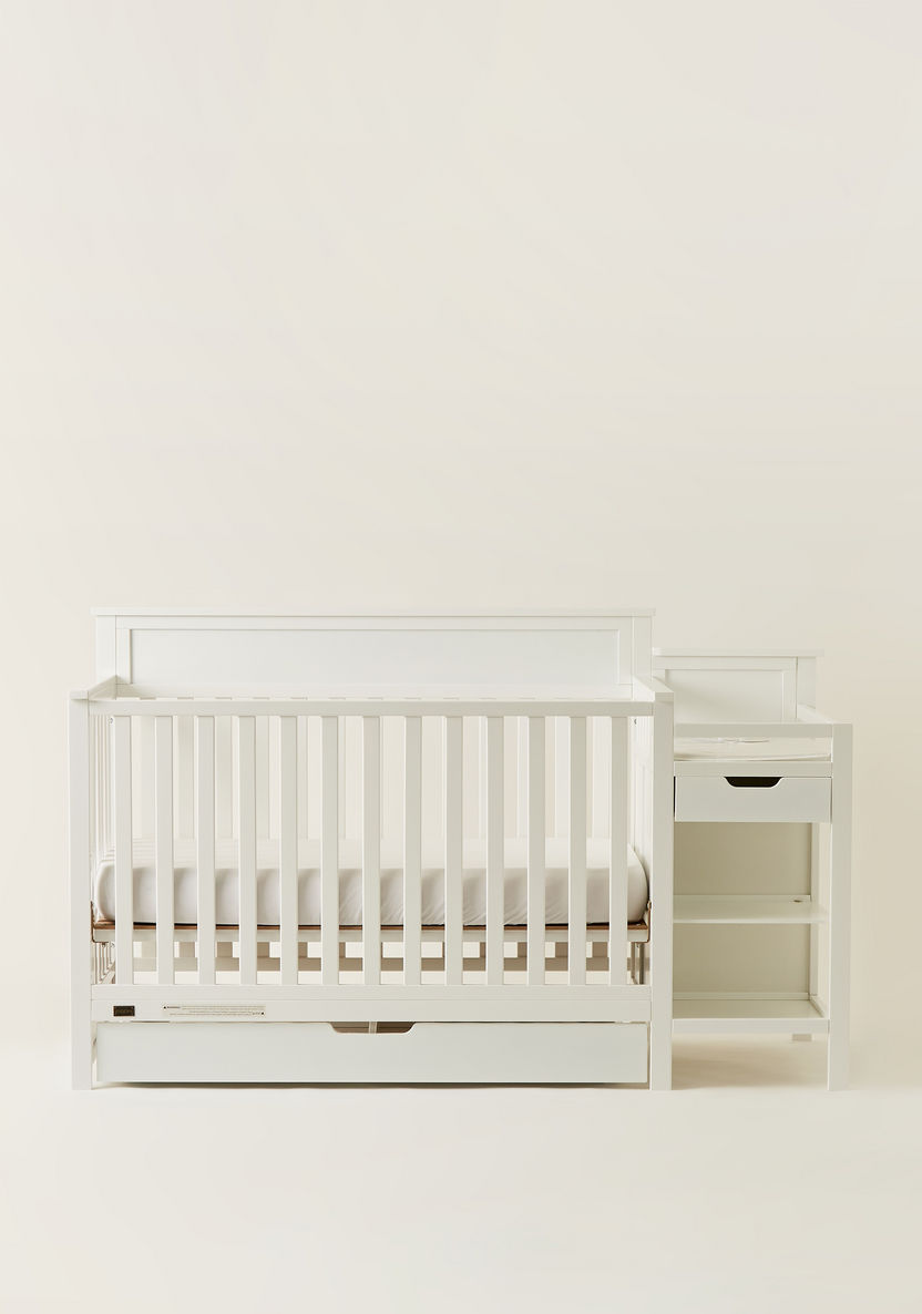 Giggles Nero 3 in 1 Crib with Changing Table and Storage - White (Upto 5 years)-Baby Cribs-image-7