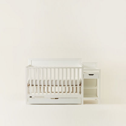 Giggles Nero 3 in 1 Crib with Changing Table and Storage - White (Upto 5 years)-Baby Cribs-image-8