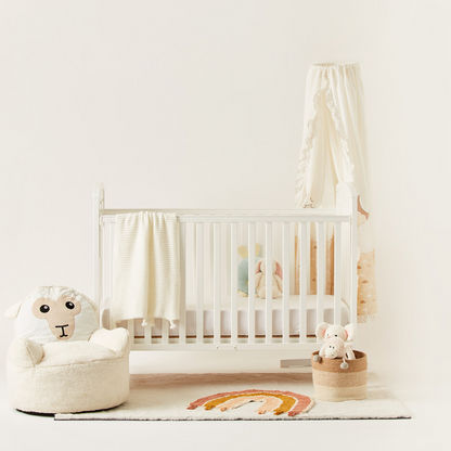 Juniors Spencer Wooden Crib with Three Adjustable Heights - White (Upto 3 years)-Baby Cribs-image-0