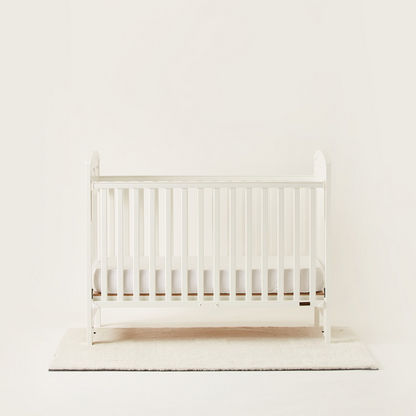 Juniors Spencer Wooden Crib with Three Adjustable Heights - White (Upto 3 years)