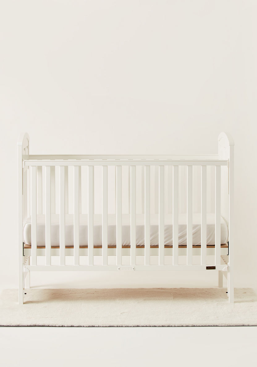 Juniors Spencer Wooden Crib with Three Adjustable Heights - White (Upto 3 years)-Baby Cribs-image-2
