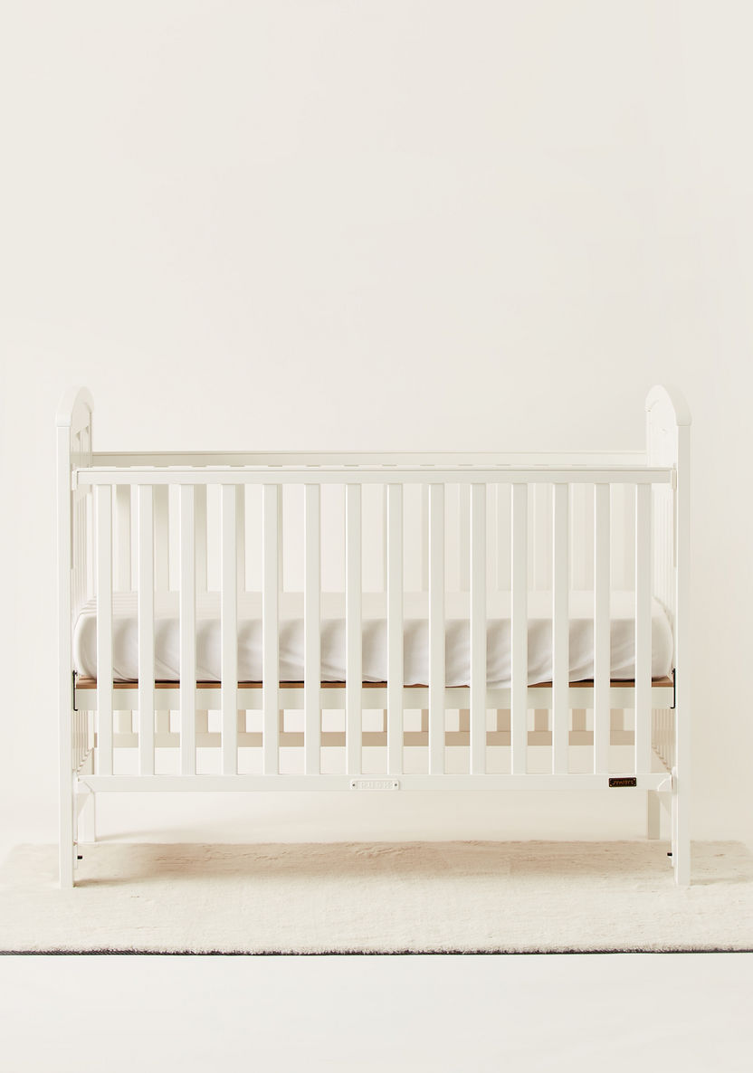 Juniors Spencer Wooden Crib with Three Adjustable Heights - White (Upto 3 years)-Baby Cribs-image-3