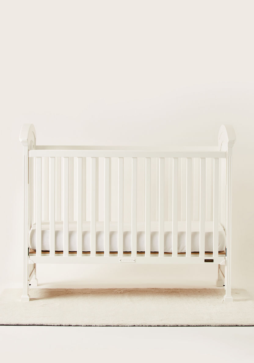 Juniors Azalea Wooden Crib with Three Adjustable Heights - White (Upto 3 years)-Baby Cribs-image-2