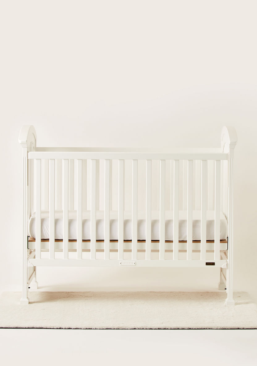 Juniors Azalea Wooden Crib with Three Adjustable Heights - White (Upto 3 years)-Baby Cribs-image-3