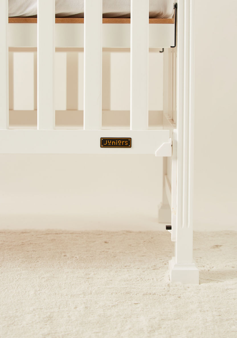 Juniors Azalea Wooden Crib with Three Adjustable Heights - White (Upto 3 years)-Baby Cribs-image-6