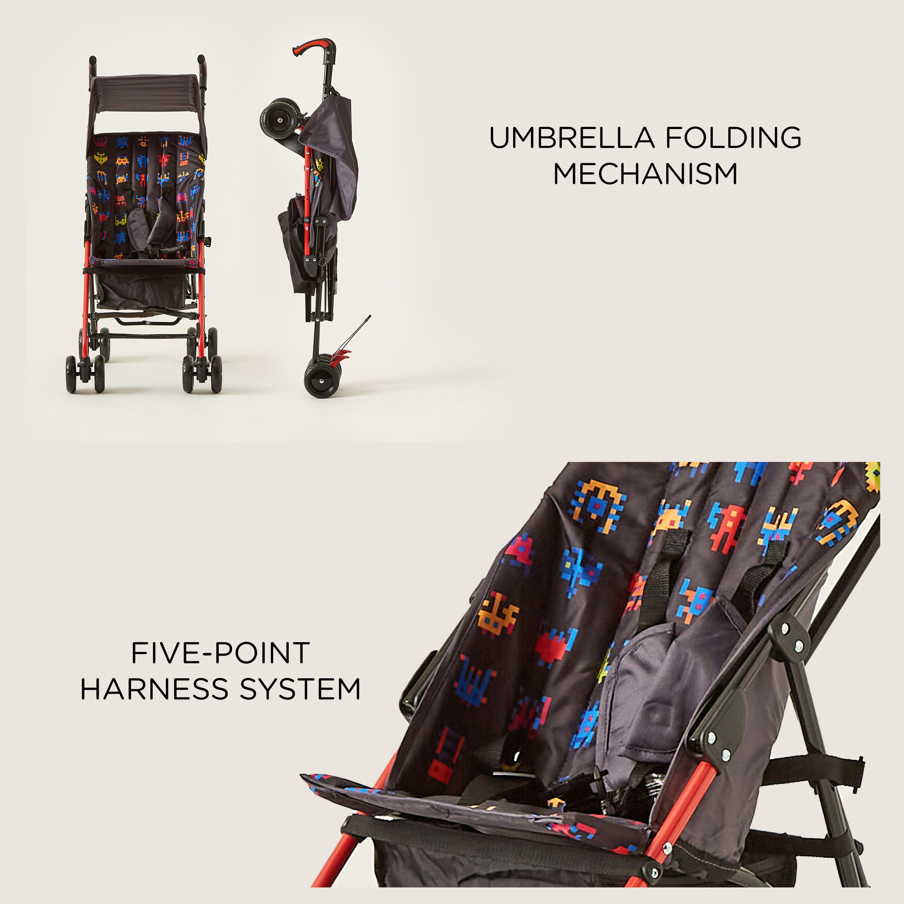 Juniors Scooty Charcoal Baby Buggy with Compact and Foldable Frame (Upto 3 years)-baby-gear-strollersandprams-buggies-image-5