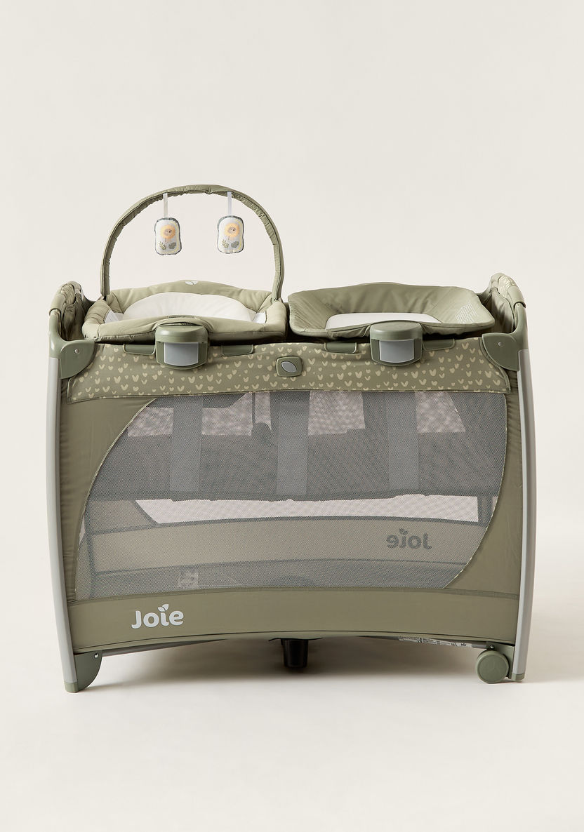 Joie Excursion Change and Bounce Beige 3-piece playard Travel Cot Set with Bassinet (Upto 3 years)-Travel Cots-image-1