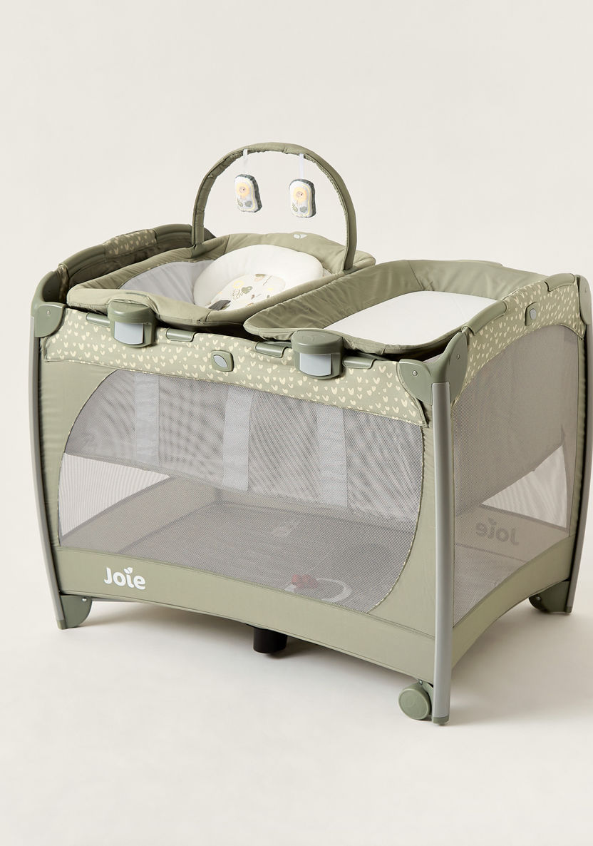 Joie Excursion Change and Bounce Beige 3-piece playard Travel Cot Set with Bassinet (Upto 3 years)-Travel Cots-image-8