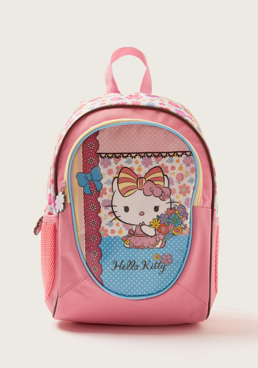 Hello Kitty Print Backpack with Adjustable Shoulder Straps - 14 inches-Backpacks-image-0