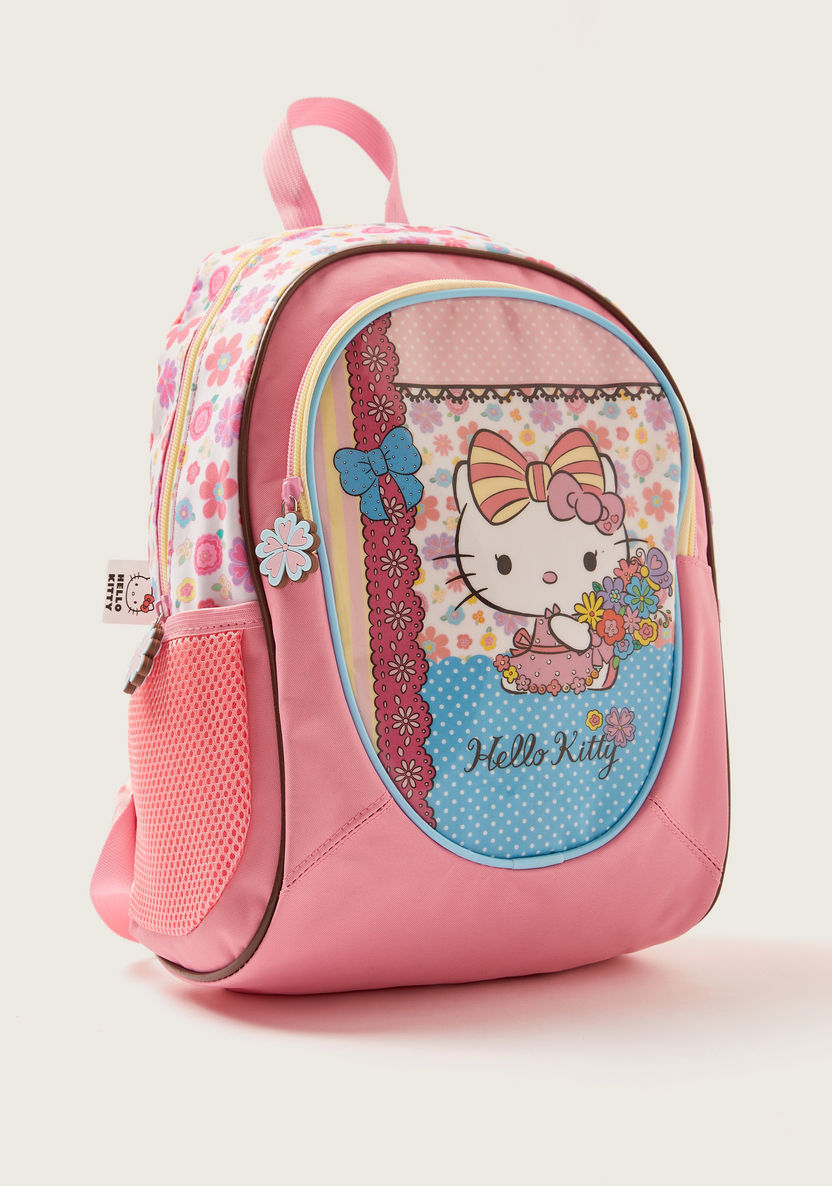 Hello Kitty Print Backpack with Adjustable Shoulder Straps - 14 inches-Backpacks-image-1