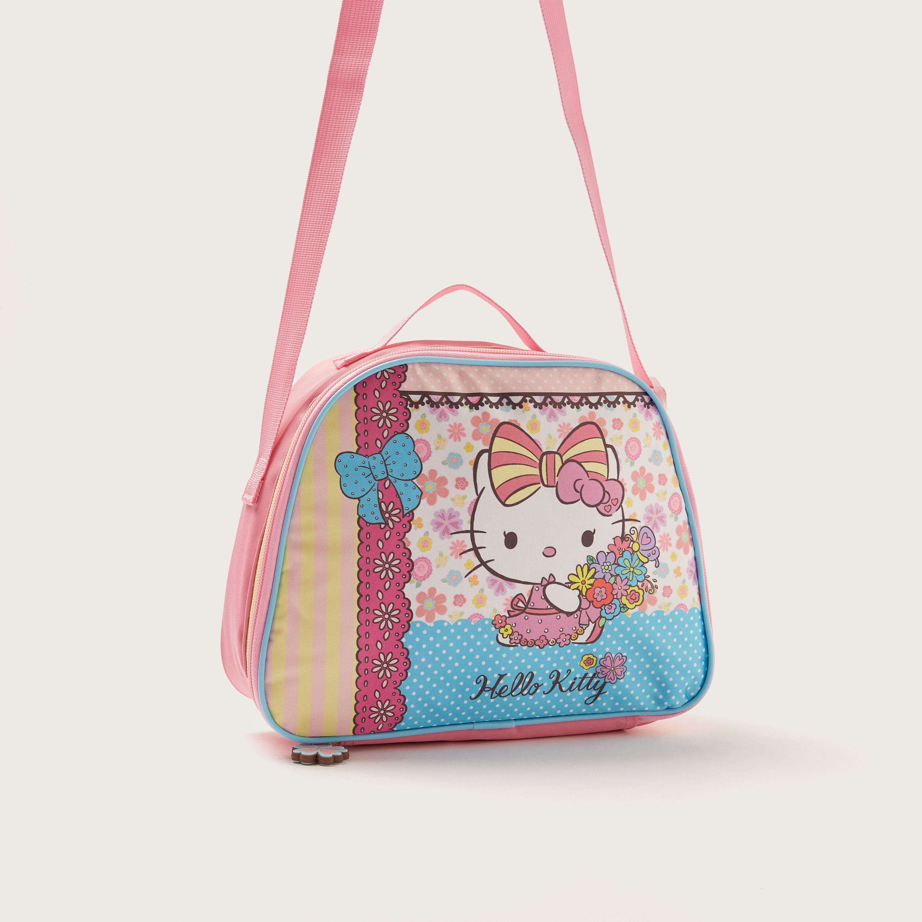 Sanrio Hello Kitty Print Lunch Bag with Adjustable Strap and Zip Closure-school-lunchessentials-lunchbags-image-2