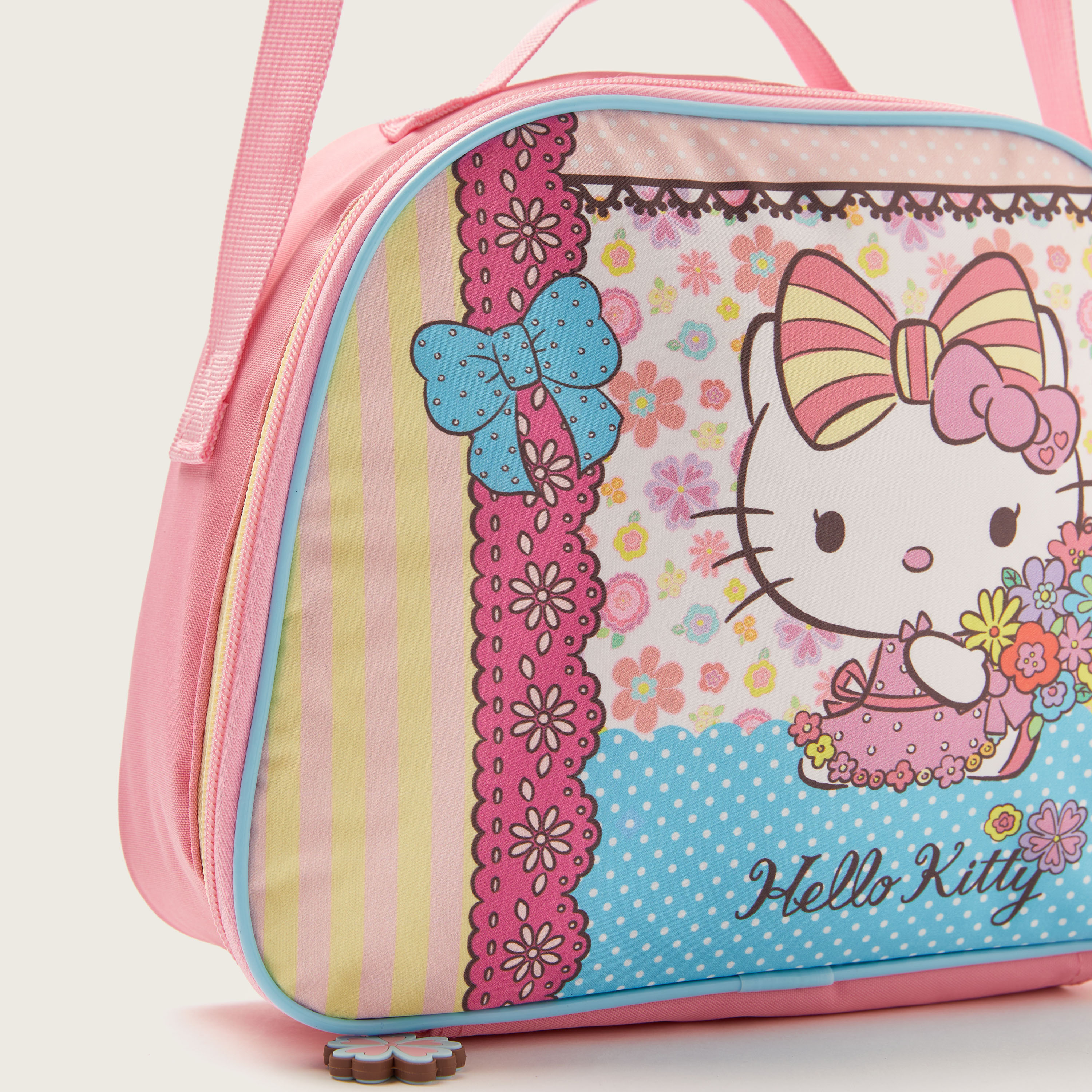 Sanrio Hello Kitty Print Lunch Bag with Adjustable Strap and Zip Closure-school-lunchessentials-lunchbags-image-3