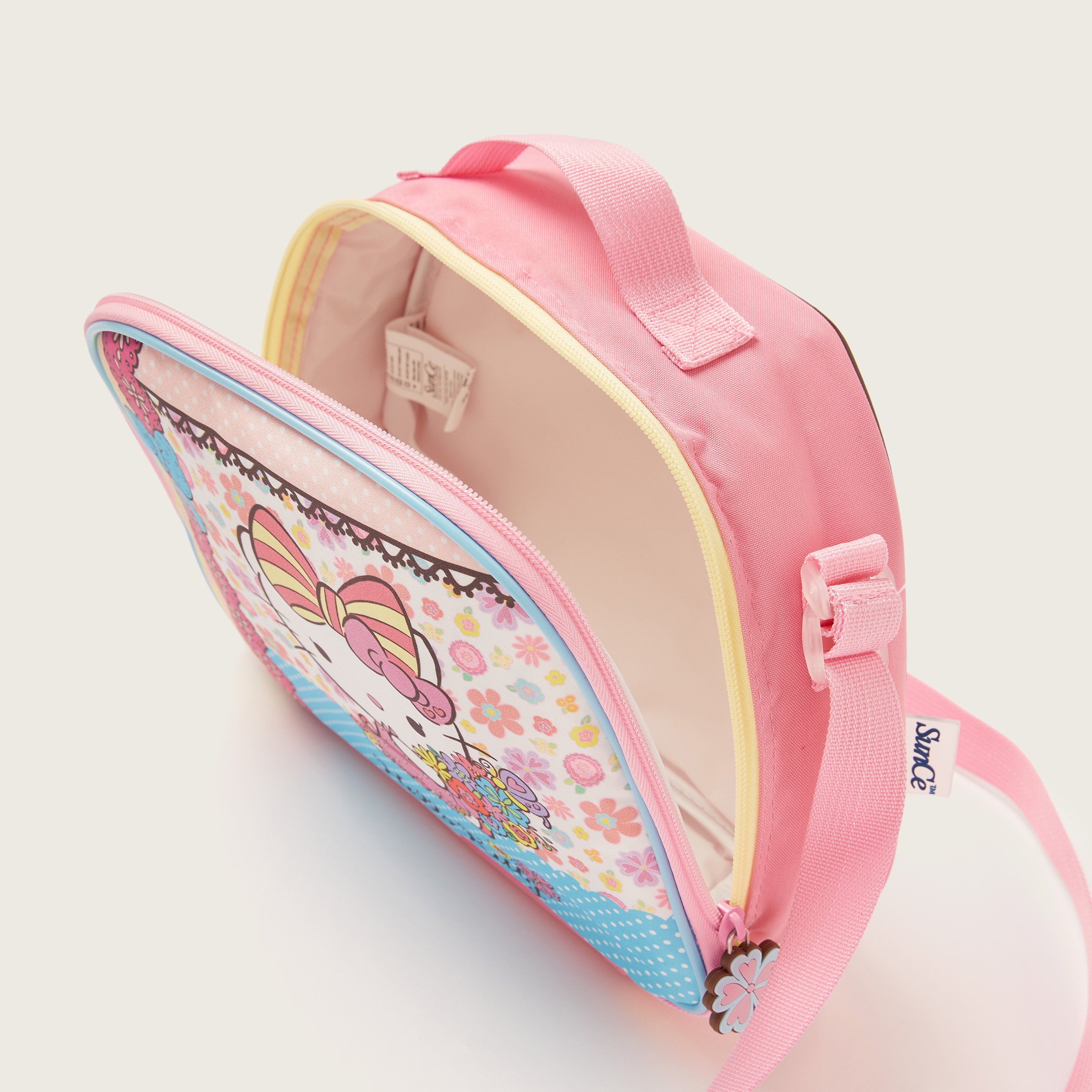 Sanrio Hello Kitty Print Lunch Bag with Adjustable Strap and Zip Closure-school-lunchessentials-lunchbags-image-4